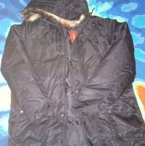 Guess parka w faux fur lined hoodie